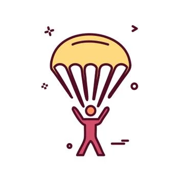 Parachute icon design vector 스톡 일러스트