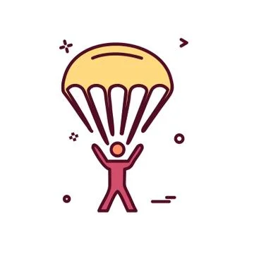 Parachute icon design vector 스톡 일러스트