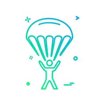 Parachute icon design vector 스톡 일러스트