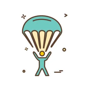 Parachute icon design vector 스톡 일러스트