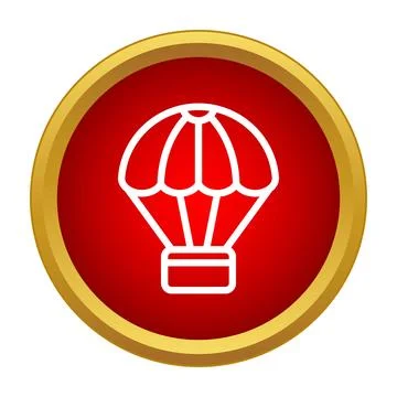 Parachute icon dropping package for air delivery service Stock Illustration