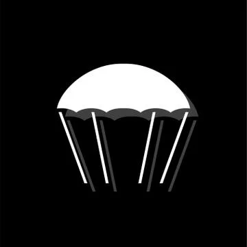 Parachute icon flat Illustration