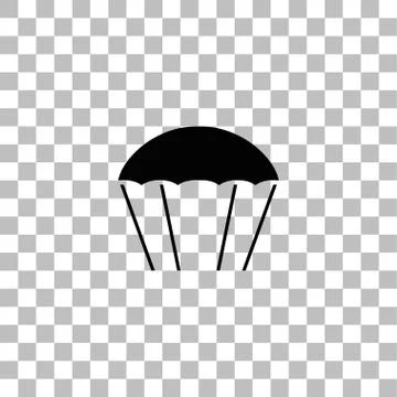 Parachute icon flat Stock Illustration