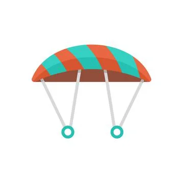 Parachute icon flat isolated vector Stock Illustration
