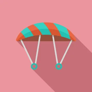 Parachute icon, flat style Stock Illustration