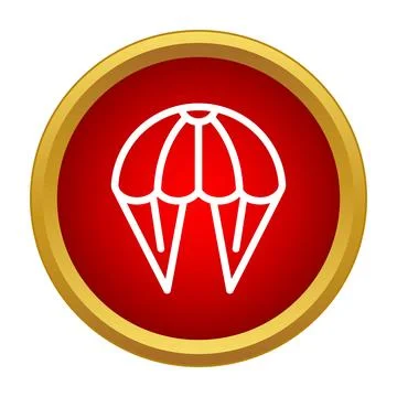 Parachute icon on red button vector symbol Ilustración de archivo