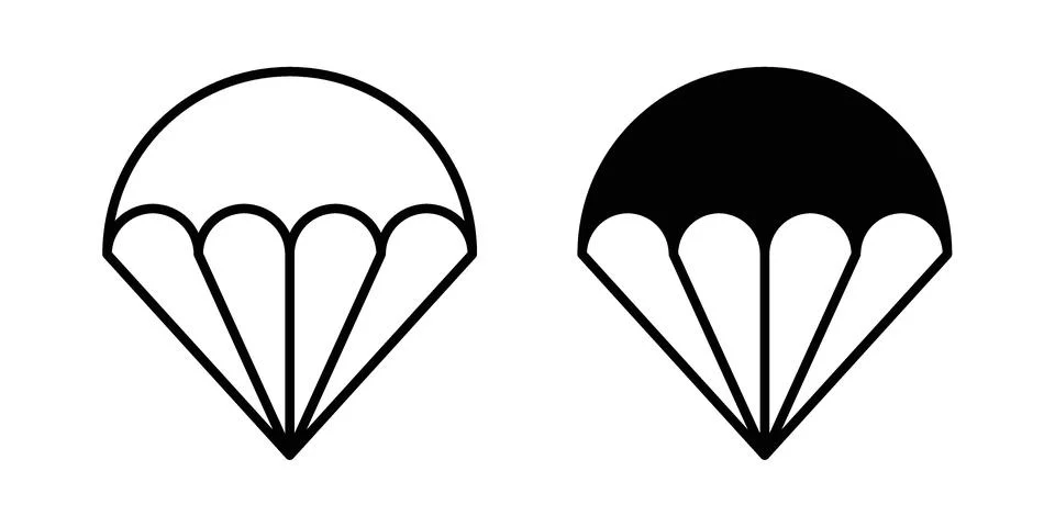 Parachute icon set, collection of vector icons 库存插图