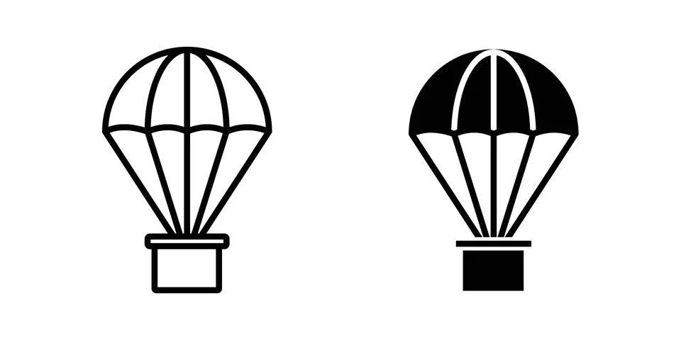 Parachute icon set. Vector EPS 10 Stock Illustration