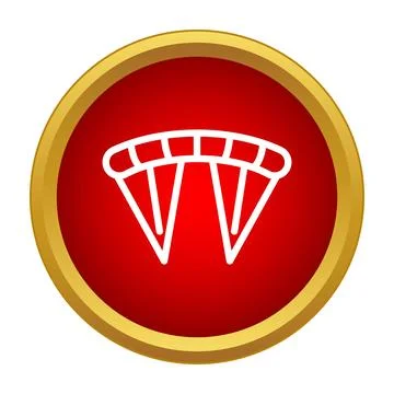 Parachute icon symbolizing skydiving and extreme sport 库存插图