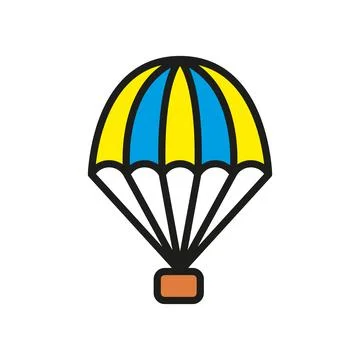 Parachute icon vector design templates simple and modern Illustrazione stock