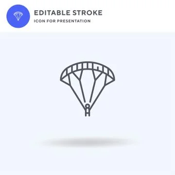 Parachute icon vector, filled flat sign, solid pictogram isolated on white, l 스톡 일러스트
