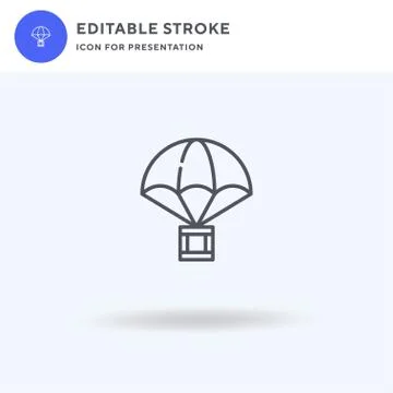 Parachute icon vector, filled flat sign, solid pictogram isolated on white, logo 스톡 일러스트