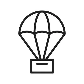 Parachute icon vector image. Stock Illustration