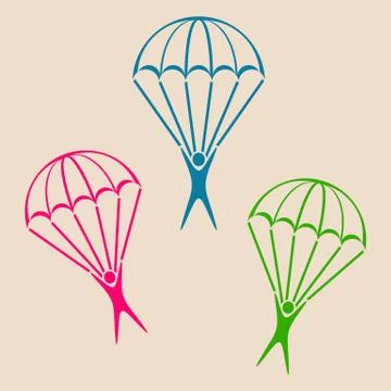 Parachute jumper icon Illustrazione stock