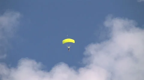Parachute jumper landing Stock Footage 33741547