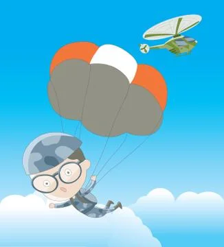 Parachute Jumping Illustration