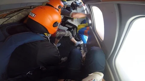 Parachute Jumping POV Stock Footage 101693610