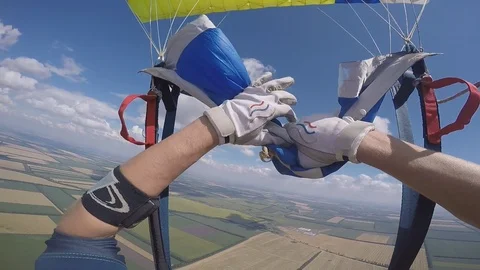 Parachute Jumping POV Stock Footage 101693761