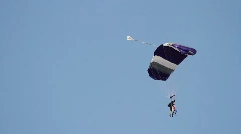 Parachute jumps, two persons 스톡 동영상 49759245