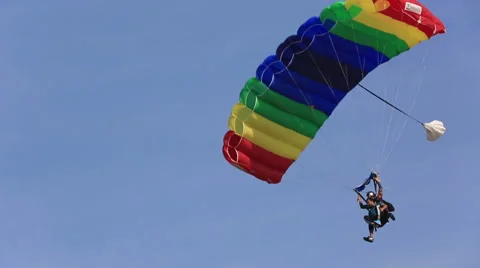 Parachute Landing Stock Footage 45764995