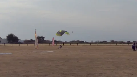 Parachute landing Stock Footage 86362875