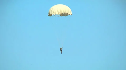Parachute landing on ground Stock Footage 38334540