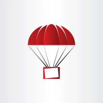 Parachute with message box Stock Illustration