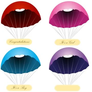 Parachute message labels Stock Illustration