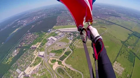 Parachute opening Stock Footage 69067658