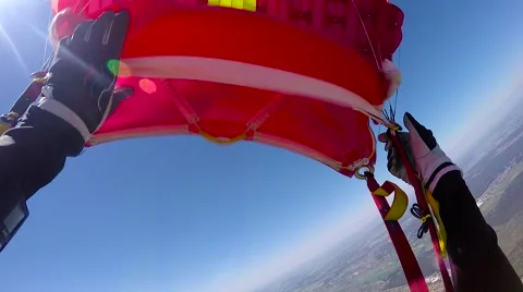 Parachute opening Stock Footage 69069489