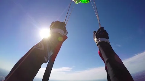 Parachute openning pov Stock Footage 68773689