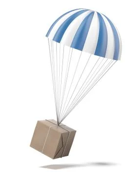 Parachute with a Package Stock Illustration