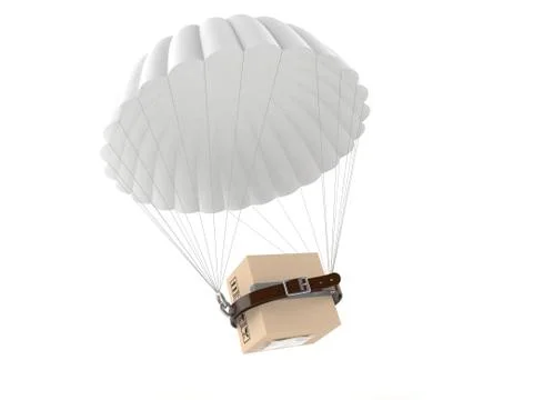 Parachute with package Stock Illustration