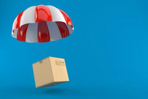 Parachute with package Stock Illustration