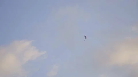 Parachute raide bottom view in chapora beach in goa India Video stock 239595390