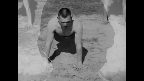 Parachute riggers undergo basic training at camp in the 1960s. Stock Footage 79522398