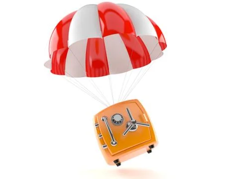 Parachute with safe Stock Illustration