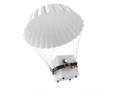 Parachute with safe Illustrazione stock