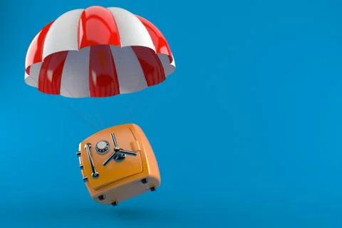 Parachute with safe Stock Illustration