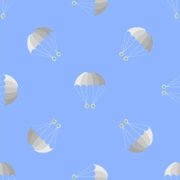 Parachute Seamless Pattern on Blue Sky Stock Illustration