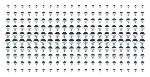 Parachute Shape Halftone Effect Illustrazione stock