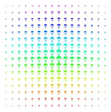 Parachute Shape halftone Spectrum effect Illustrazione stock