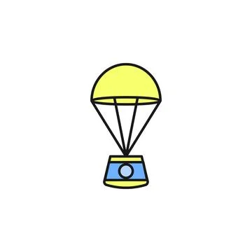 Parachute shuttle icon. Element of space outline color icon. Thin line icon for Stock Illustration