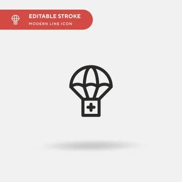 Parachute Simple vector icon. Illustration symbol design template for web mob Illustrazione stock