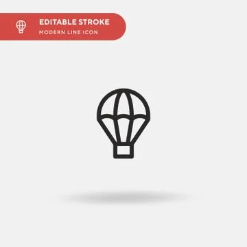 Parachute Simple vector icon. Illustration symbol design template for web mob Stock Illustration