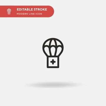 Parachute Simple vector icon. Illustration symbol design template for web mob Stock Illustration