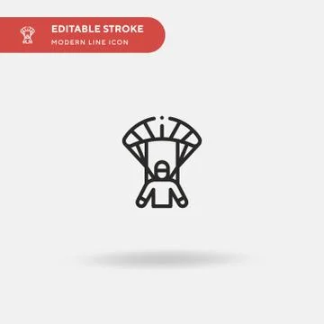 Parachute Simple vector icon. Illustration symbol design template for web mob Stock Illustration