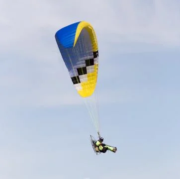 Parachute on a sky background 스톡 사진