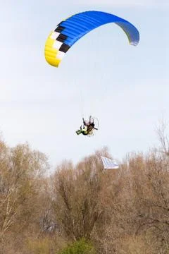 Parachute on a sky background Stock Photos