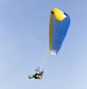 Parachute on a sky background 스톡 사진